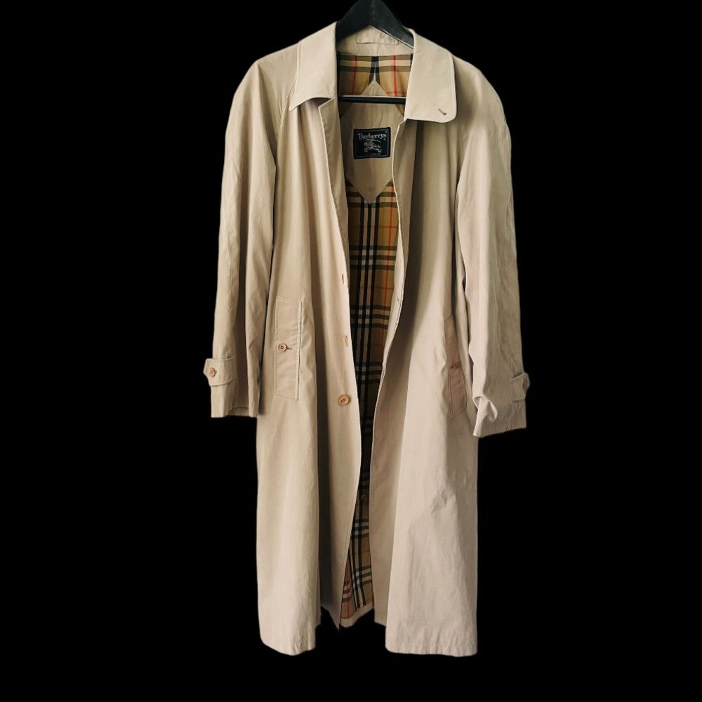 BURBERRY MENS NOVA CHECK TRENCH COAT SIZE 42 R